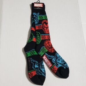 Marvel Avengers Spiderman Men Knit Ugly Christmas Sweater Slipper Socks  Knitted